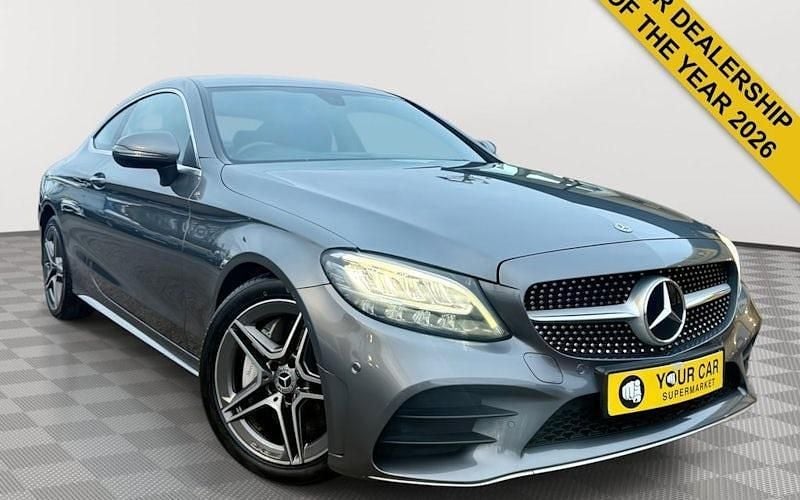 Used Mercedes C300 AMG line 258 HP (189 kW) 2019 Grey Coupe