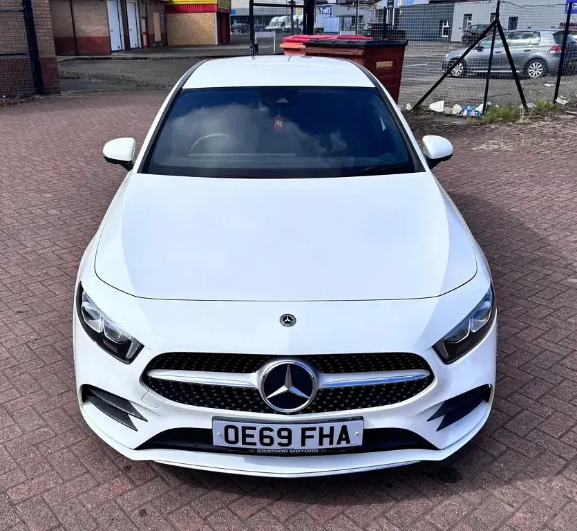 Used Mercedes A200 AMG line 163 HP (119 kW) 2019 White Hatchback