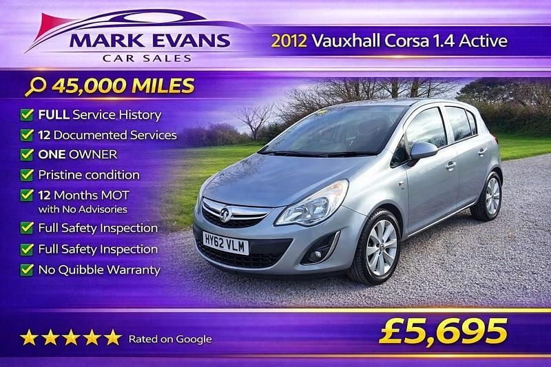 Used Vauxhall Corsa Active 2012 Silver Hatchback