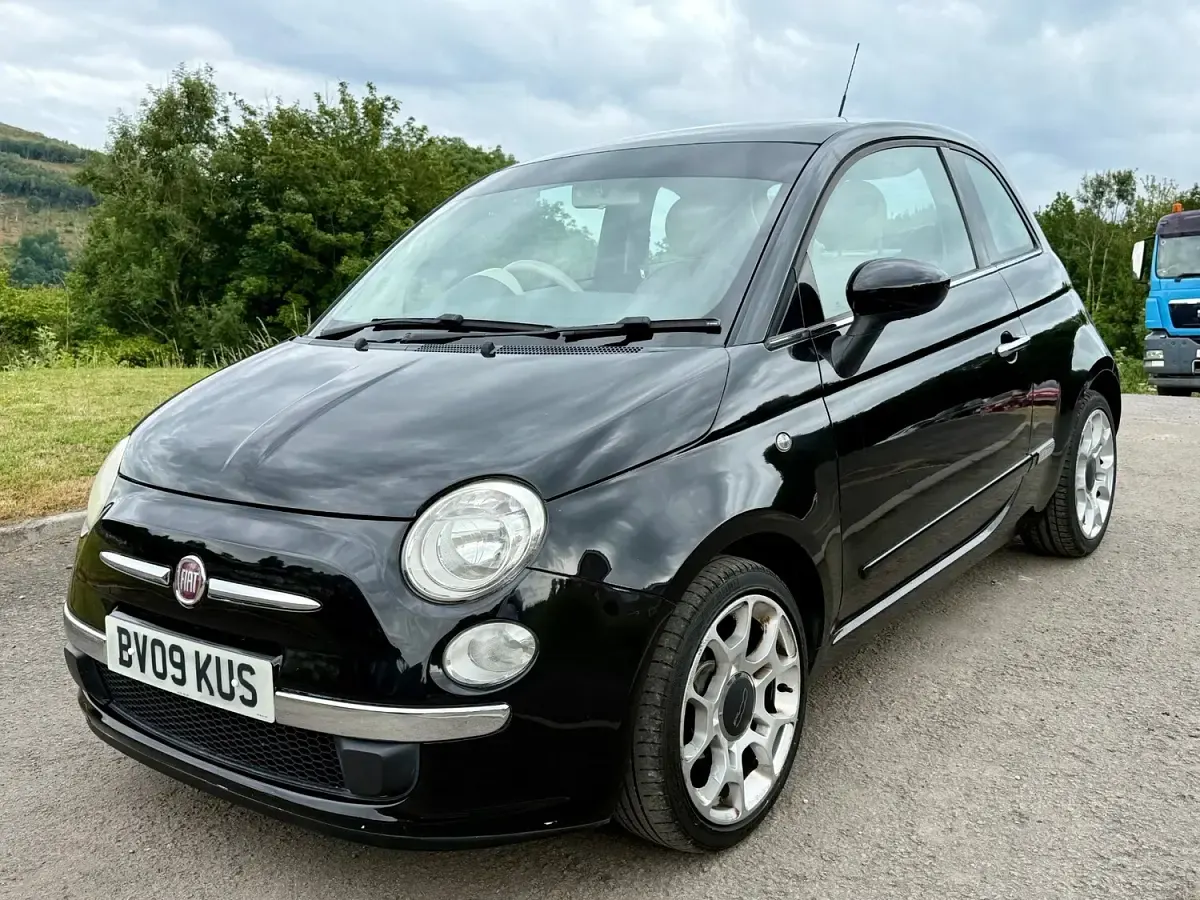 Used Fiat 500 Lounge 69 HP (50 kW) 2009 Black Cabriolet