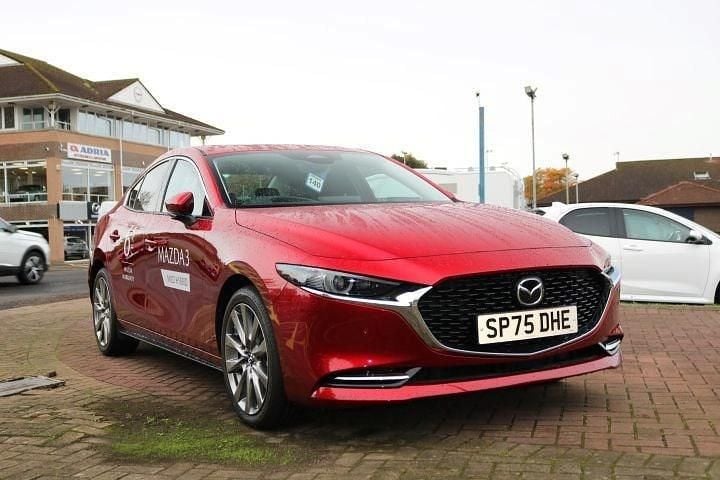 Red New 2025 Mazda 3 Exclusive-Line Sedan | £26,295 (Good price) - Image 1/4