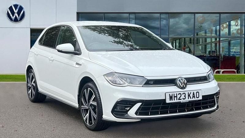 Pure white Used 2023 VW Polo R-line Hatchback | £16,678 (Fair price) - Image 1/4