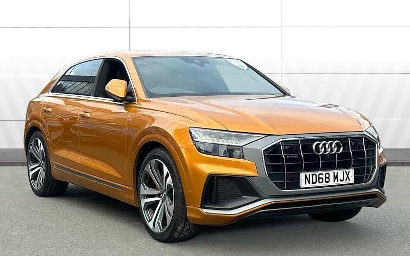 Orange Used 2019 Audi Q8 S-Line SUV | £29,878 (Good price) - Image 1/4