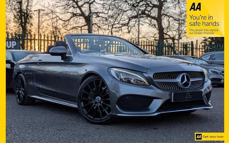 Used Mercedes C220 AMG line 170 HP (125 kW) 2017 Grey Cabriolet