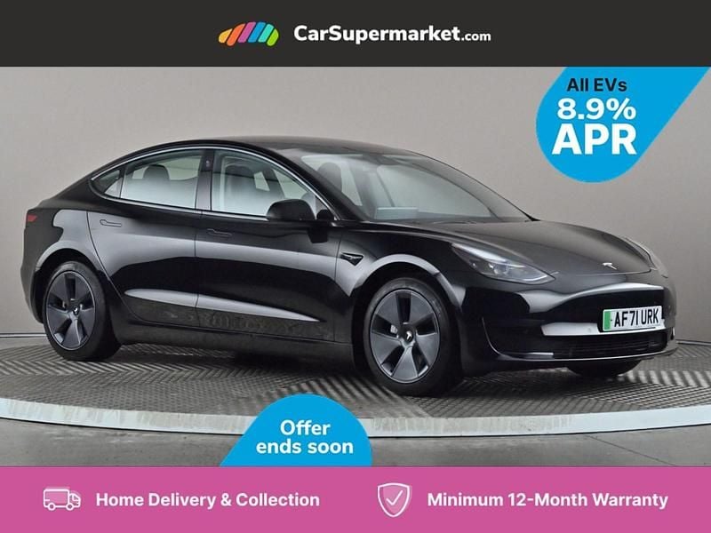 Black Used 2021 Tesla Model 3 Standard Range Sedan | £17,697 (Fair price) - Image 1/3