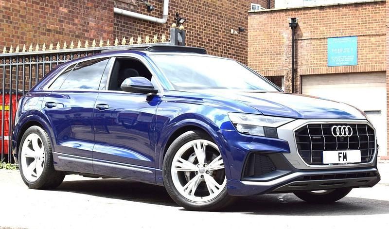 Blue Used 2019 Audi Q8 S-Line SUV | £37,450 (Fair price) - Image 1/3