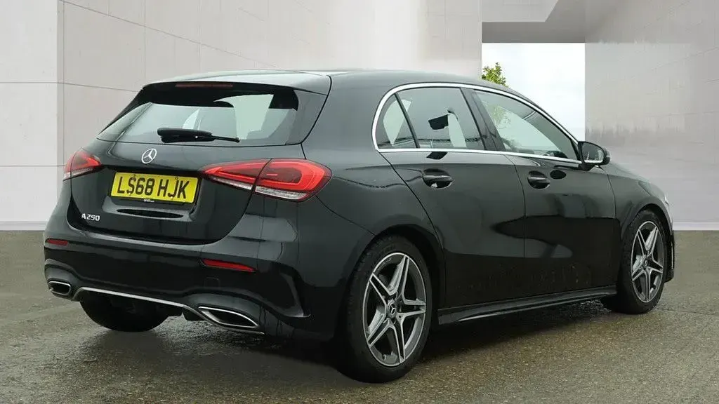 Used Mercedes A250 AMG line 224 HP (164 kW) 2018 Black Hatchback