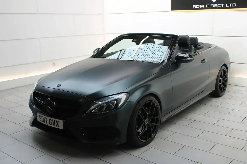 Used Mercedes C220 AMG line 170 HP (125 kW) 2017 Black Cabriolet