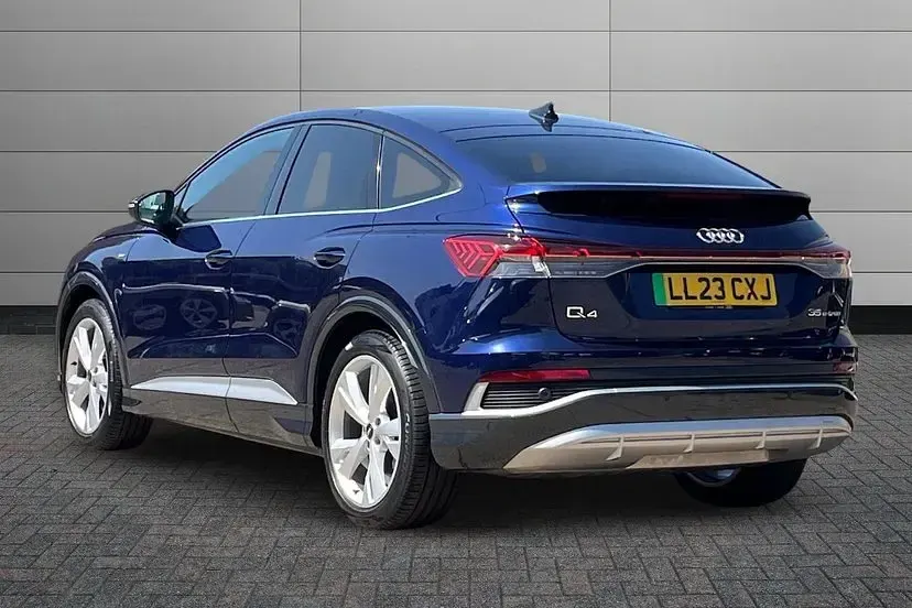 Used Audi Q4 Sportback e-tron S-Line 123 kW (168 HP) 2023 Navarra blue SUV