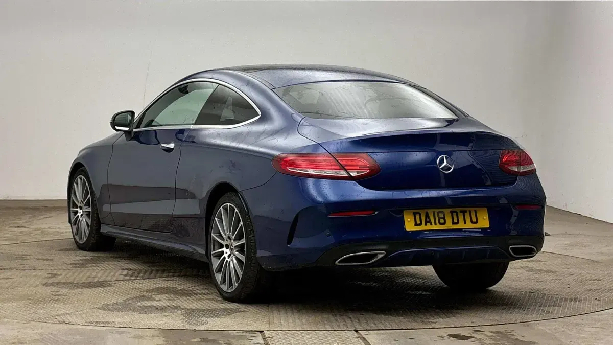 Used Mercedes C220 AMG line 170 HP (125 kW) 2018 Brilliant blue Coupe