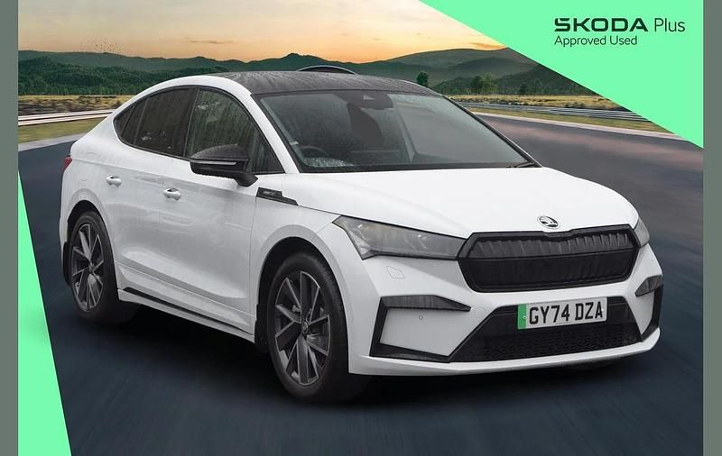 Used Skoda Enyaq iV SportlinePlus 210 kW (286 HP) 2024 Moon white metallic SUV