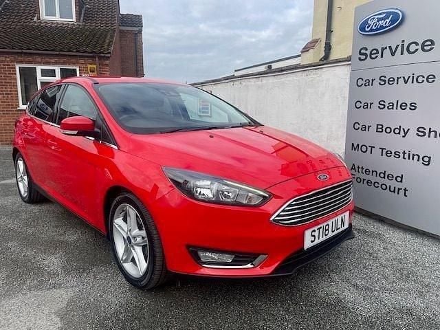 Red Used 2018 Ford Focus Titanium Hatchback | £7,975 (Good price) - Image 1/4