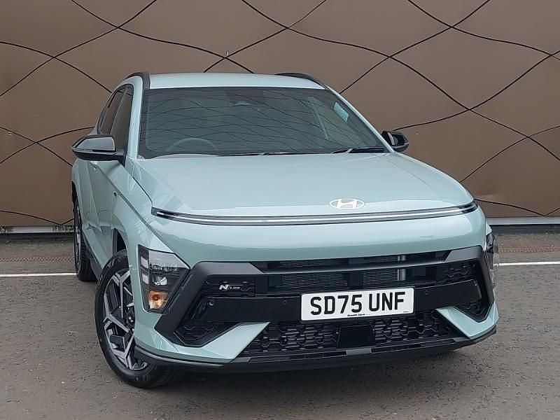 Solid mirage green New 2025 Hyundai Kona N Line SUV | £24,698 (Super price) - Image 1/4