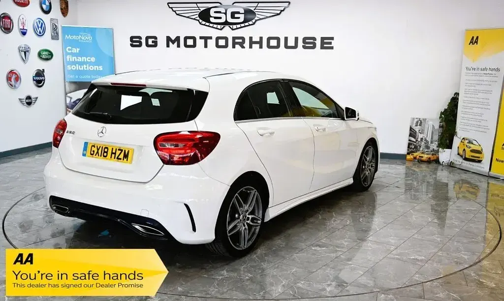 Used Mercedes A160 AMG line 102 HP (75 kW) 2018 White Hatchback
