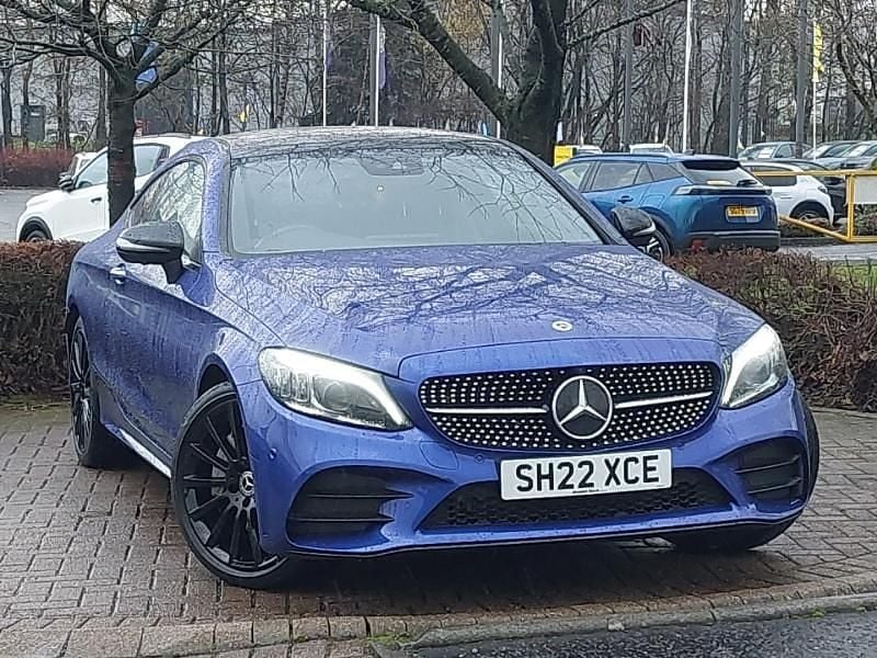 Blue Used 2022 Mercedes C300 AMG line Coupe | £25,098 (Fair price) - Image 1/4