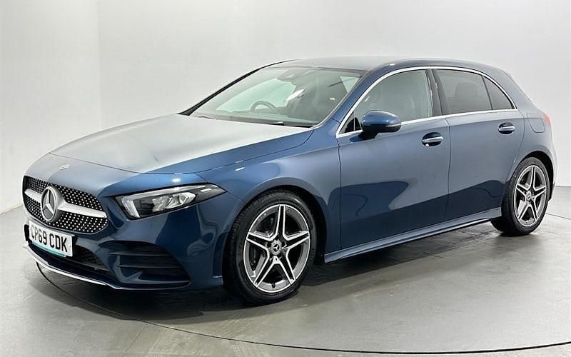 Used Mercedes A220 AMG line 190 HP (139 kW) 2019 Blue Hatchback