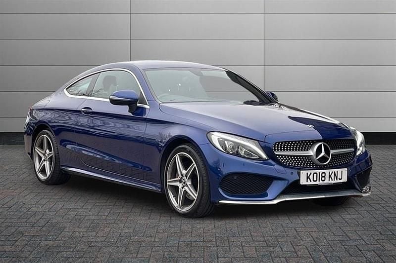 Used Mercedes C200 AMG line 184 HP (135 kW) 2018 Brilliant blue Coupe