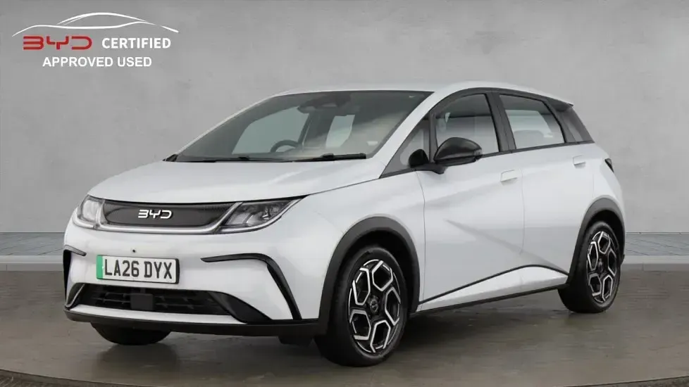 New BYD Dolphin Boost 130 kW (177 HP) 2026 Skiing white Hatchback