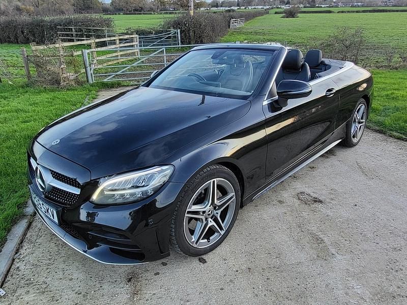 Used Mercedes C220 AMG line 194 HP (142 kW) 2019 Black Cabriolet