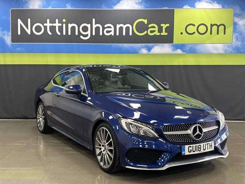 Used Mercedes C220 AMG Line Premium Plus 170 HP (125 kW) 2018 Blue Coupe