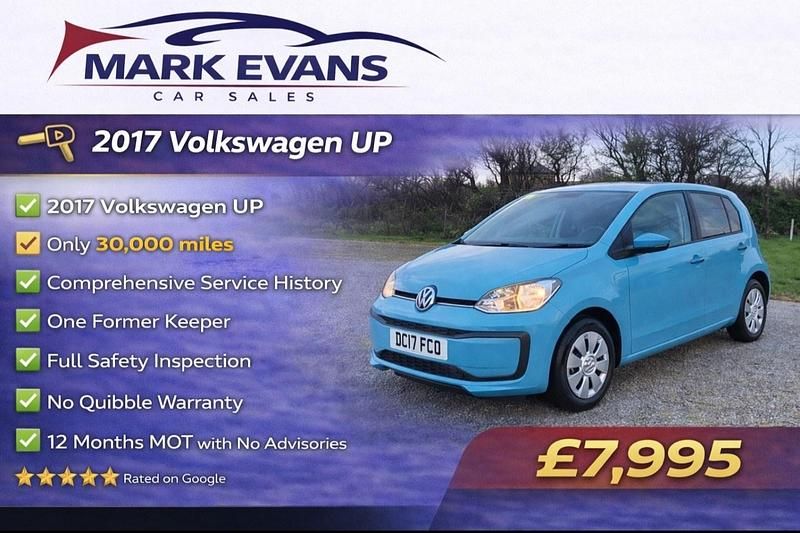 Used VW up! take up! 60 HP (44 kW) 2017 Blue Hatchback