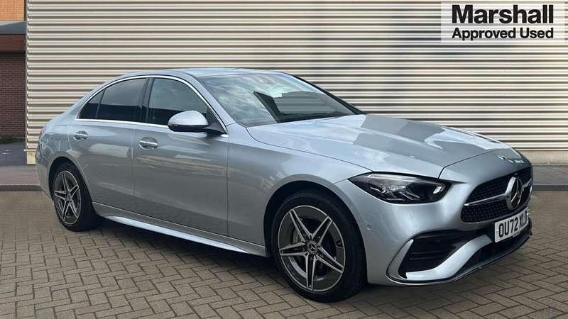 Silver Used 2022 Mercedes C300e AMG line Sedan | £26,851 (Good price) - Image 1/4