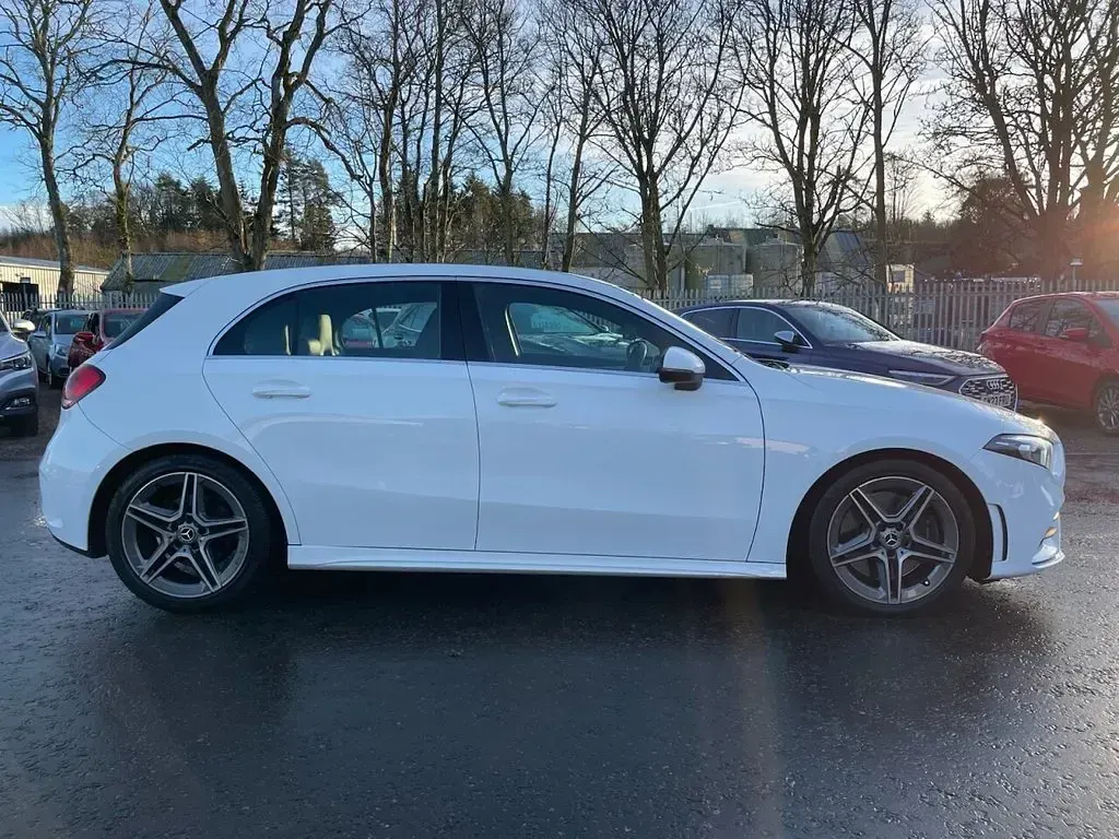 Used Mercedes A250 AMG line 224 HP (164 kW) 2018 White Hatchback