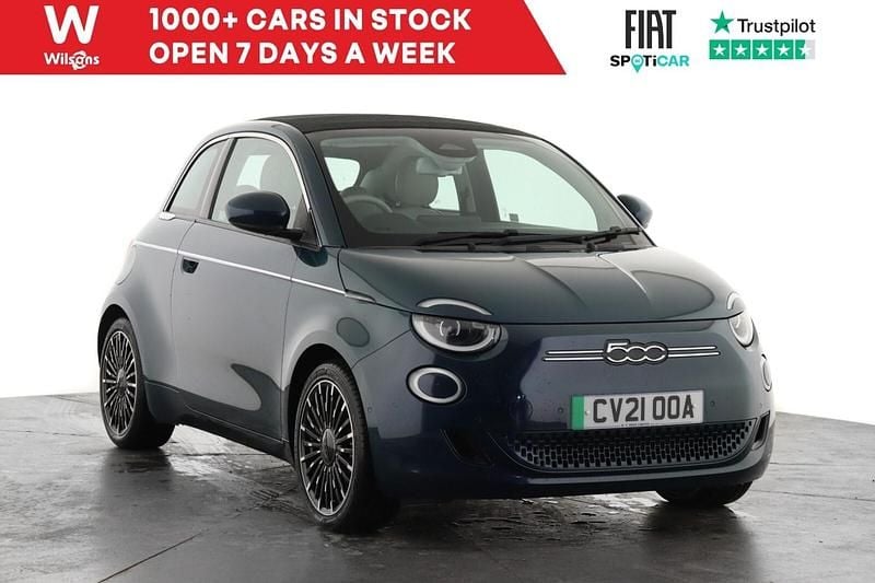 Green Used 2021 Fiat 500e La Prima Cabriolet | £14,799 (Fair price) - Image 1/3