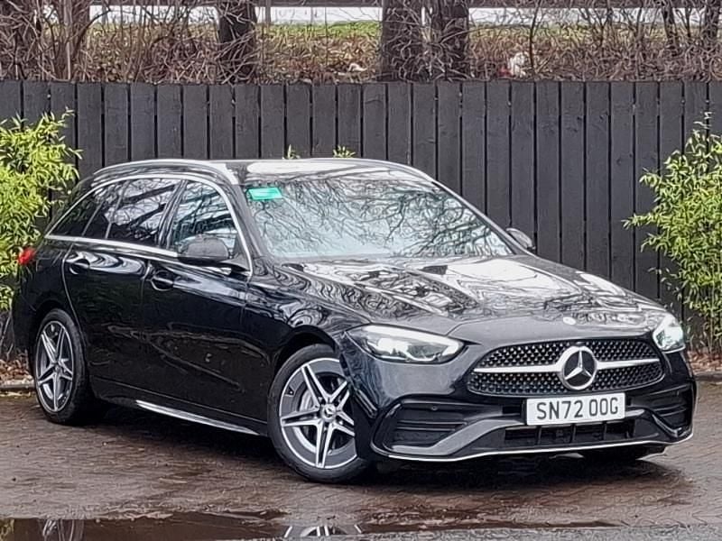 Black Used 2022 Mercedes C300 AMG line Estate | £27,998 (Fair price) - Image 1/4