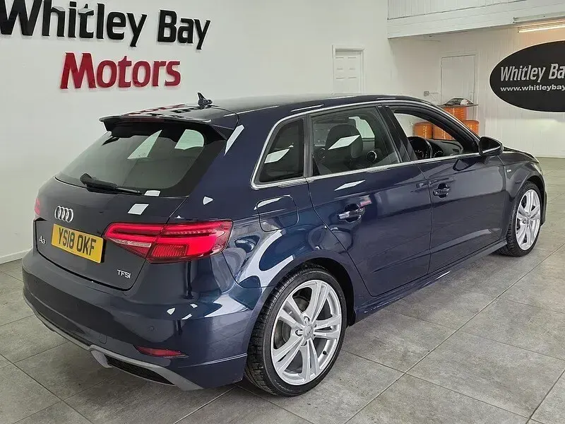 Used Audi A3 S-Line 150 HP (110 kW) 2018 Blue Sedan