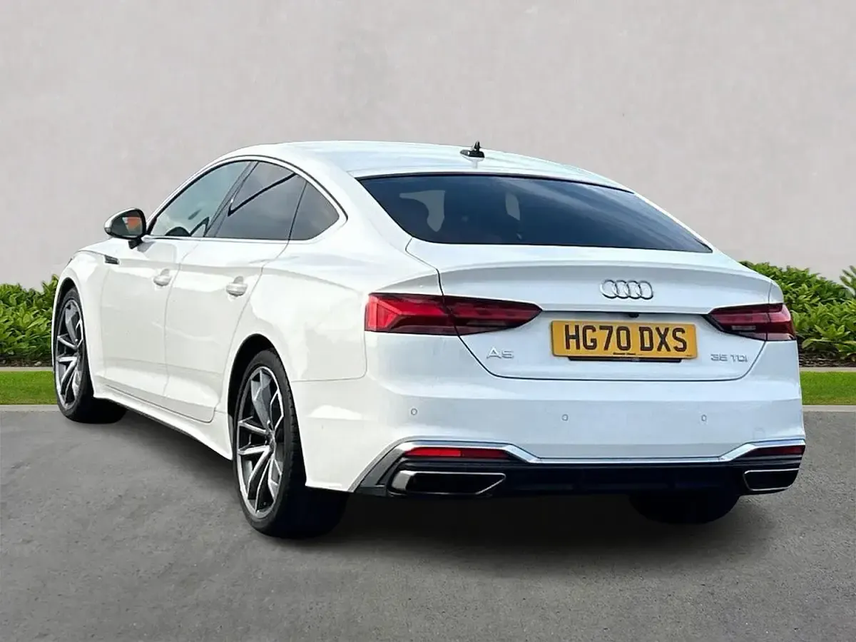 Used Audi A5 Sportback S-Line 163 HP (119 kW) 2020 White Hatchback