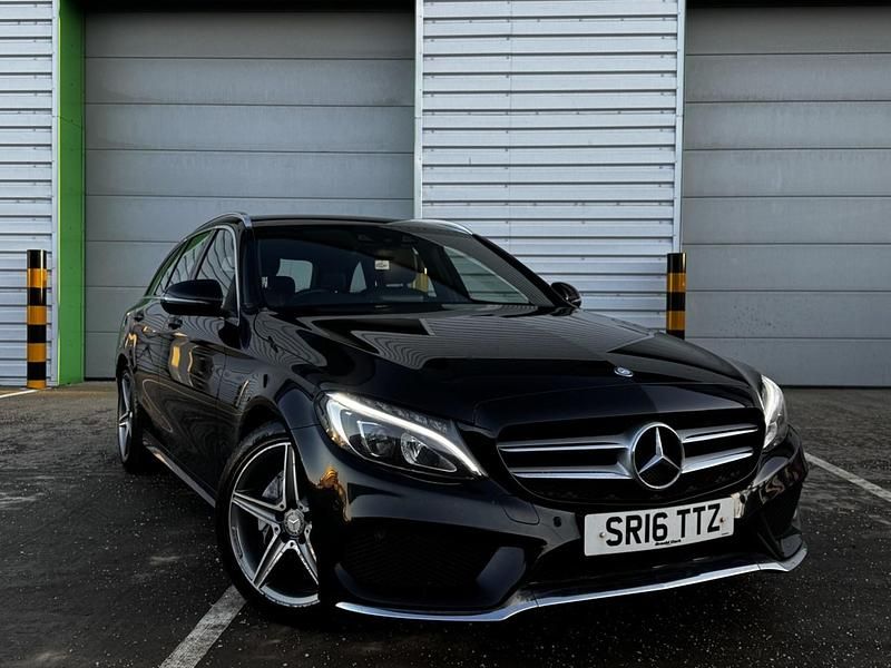 Used Mercedes C220 AMG line 170 HP (125 kW) 2016 Black Estate
