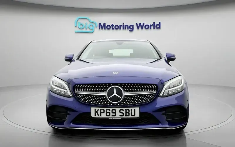 Used Mercedes C300 AMG line 258 HP (189 kW) 2019 Blue Coupe