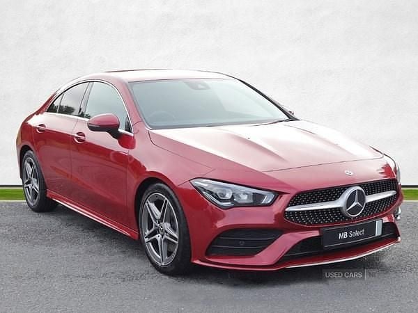 Red Used 2022 Mercedes CLA220 AMG line Sedan | £20,295 (Fair price) - Image 1/4