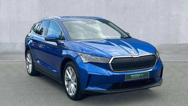 Race blue metallic Used 2025 Skoda Enyaq iV SUV | £30,950 (A bit pricey) - Image 1/4