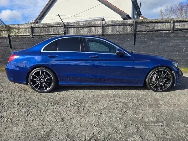 Used Mercedes C300 AMG line 245 HP (180 kW) 2020 Blue Sedan