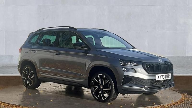 Graphite grey metallic Used 2023 Skoda Karoq SportLine SUV | £25,500 (Fair price) - Image 1/4