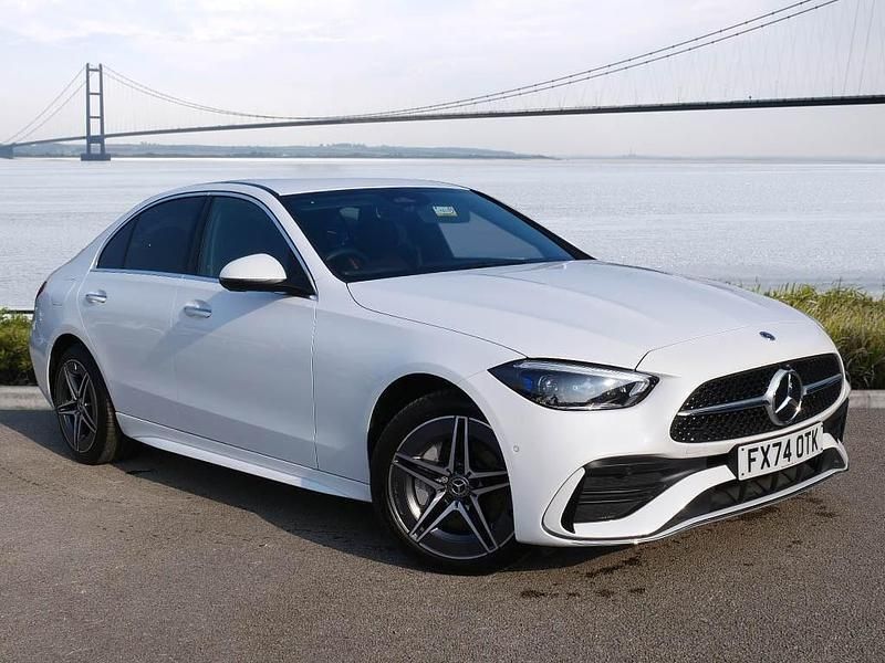Manufaktur paint manufaktur opalite white bright Used 2024 Mercedes C300e AMG Line Premium Sedan | £38,798 - Image 1/4