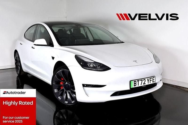 White Used 2022 Tesla Model 3 Performance Sedan | £24,409 (Fair price) - Image 1/4