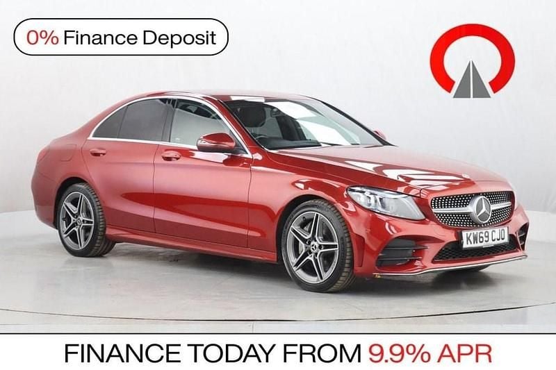 Used Mercedes C300 AMG line 245 HP (180 kW) 2019 Red Sedan