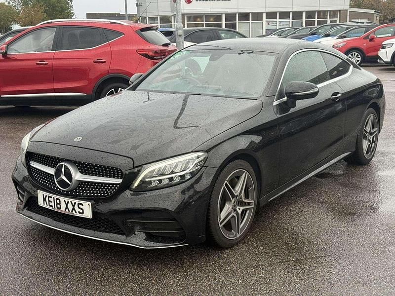 Used Mercedes C300 AMG line 254 HP (186 kW) 2018 Black Coupe