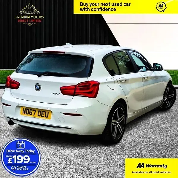 Used BMW 118 Sport Line 2017 White Hatchback
