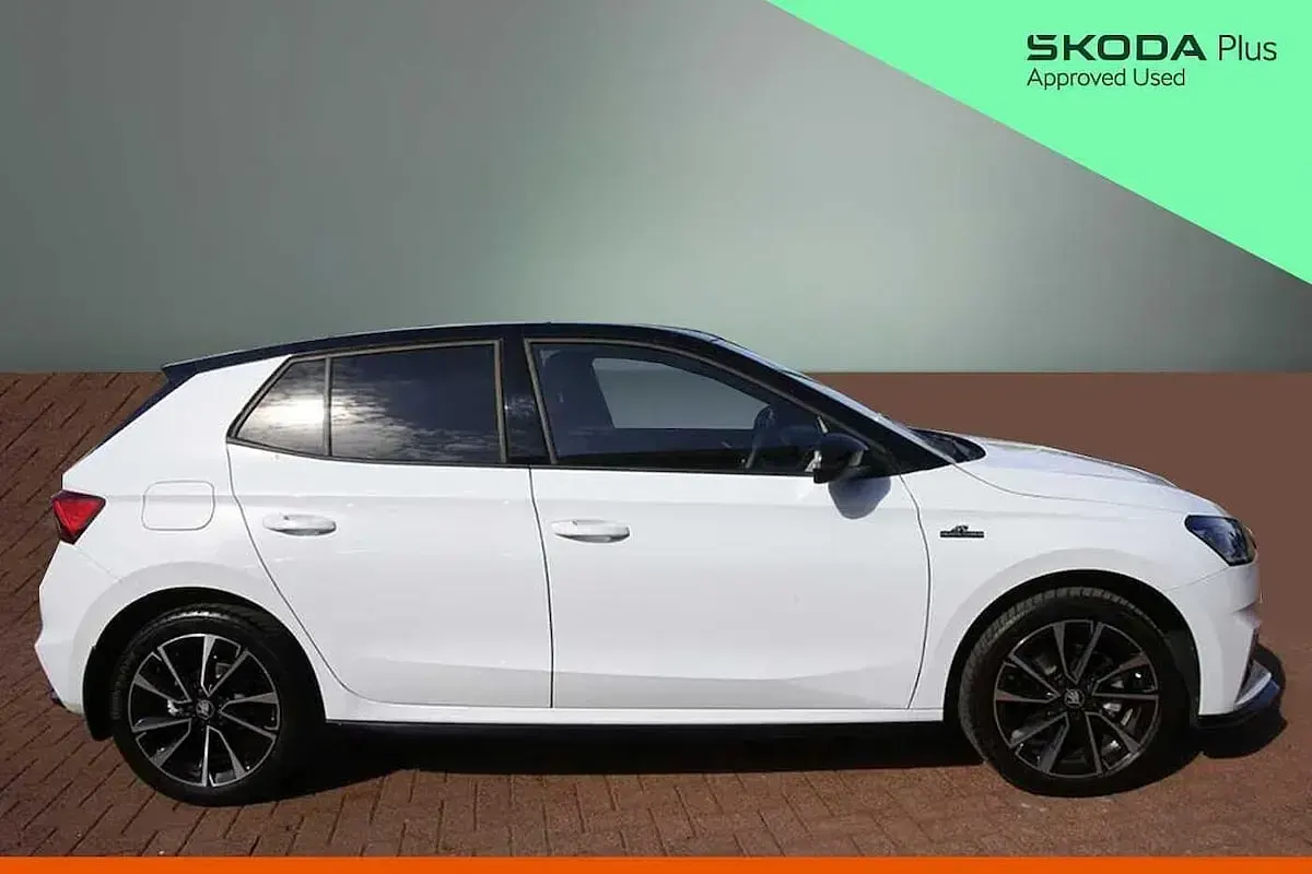 Used Skoda Fabia Monte Carlo 110 HP (80 kW) 2026 Moon white metallic black magic pearl effect Hatchback