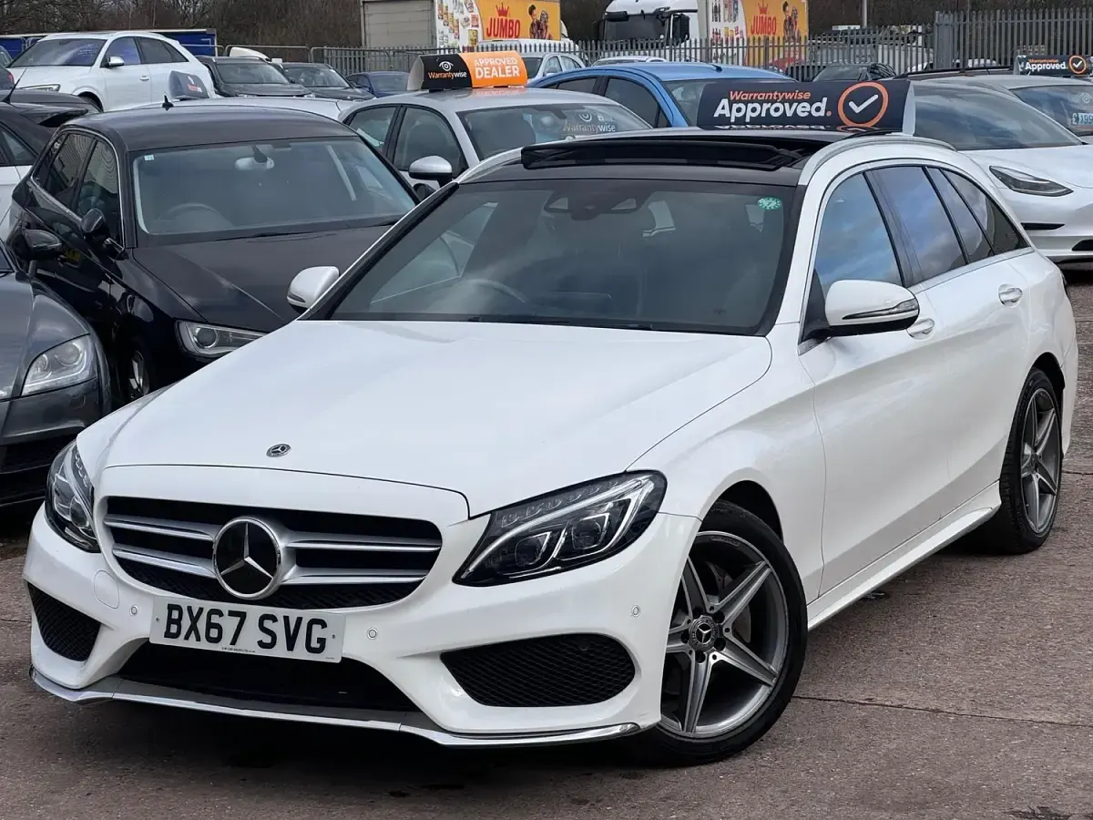 Used Mercedes C220 AMG line 170 HP (125 kW) 2017 White Estate