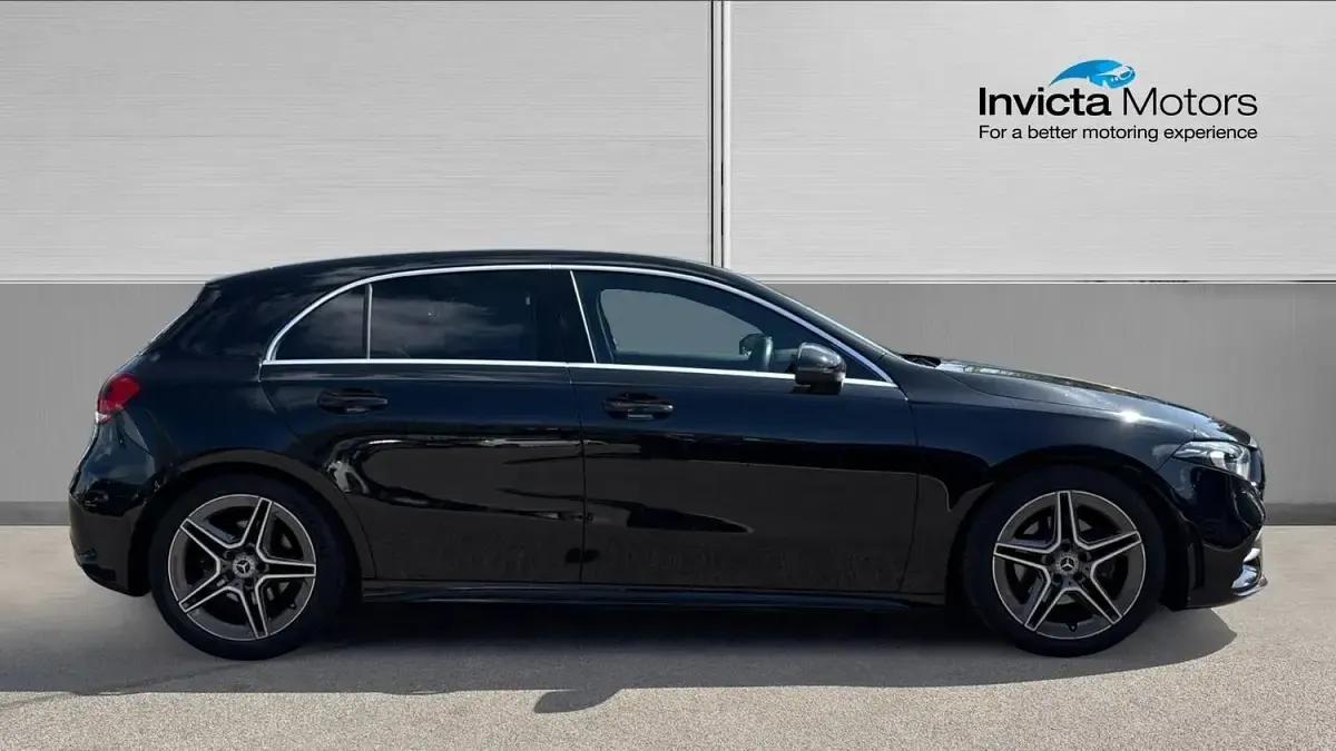 Used Mercedes A200 AMG line 163 HP (119 kW) 2019 Cosmos black metallic Hatchback