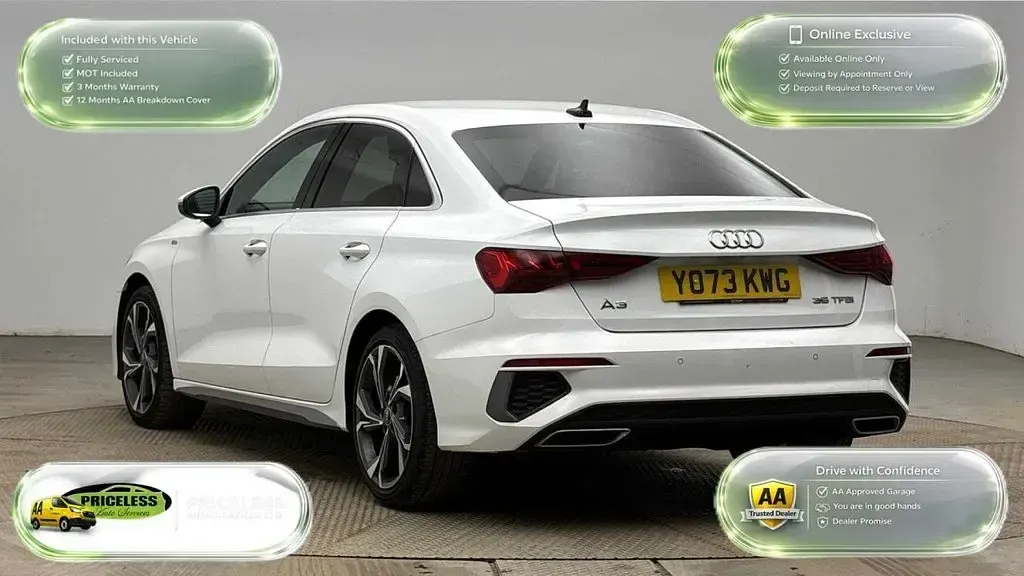 Used Audi A3 S-Line 150 HP (110 kW) 2024 White Sedan