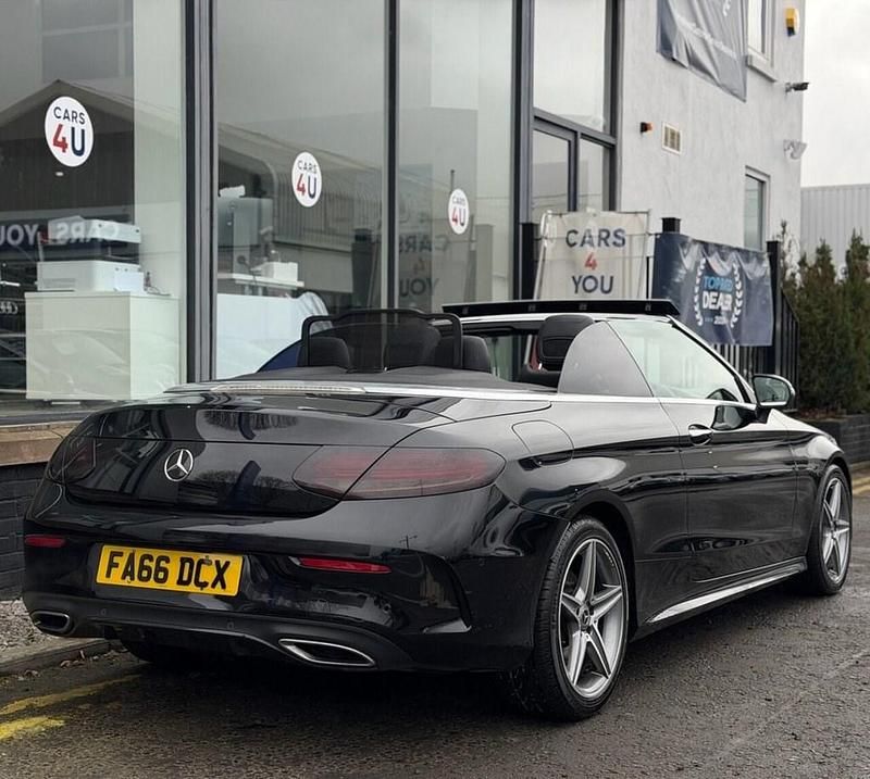 Used Mercedes C220 AMG line 170 HP (125 kW) 2017 Black Cabriolet