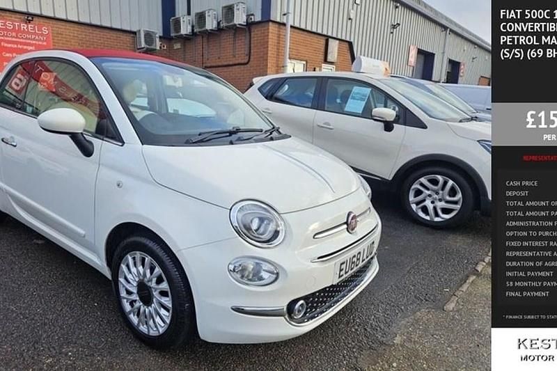 White Used 2018 Fiat 500C Lounge Cabriolet | £7,895 (Fair price) - Image 1/1