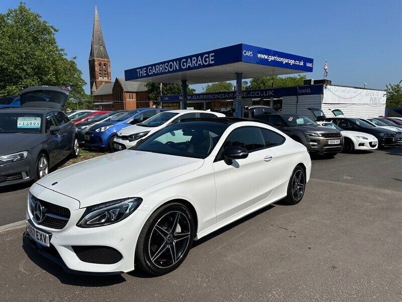 White Used 2017 Mercedes C220 AMG Line Premium Coupe | £11,999 (A bit pricey) - Image 1/4