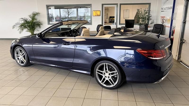 Used Mercedes E220 AMG line 175 HP (128 kW) 2014 Blue Cabriolet